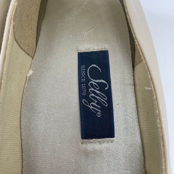 VINTAGE SELLY COMFORT FLEX HEELS LEATHER CREAM WHITE WOMEN'S SIZE 8.5 - Picture 10 of 11